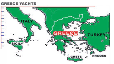 yacht charter map of greece